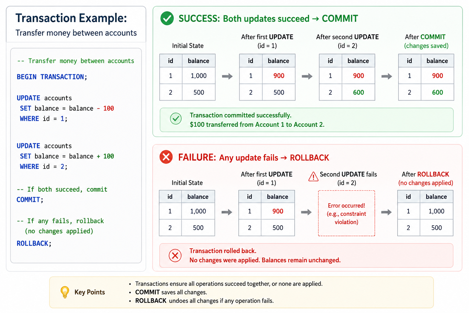 Database concept example