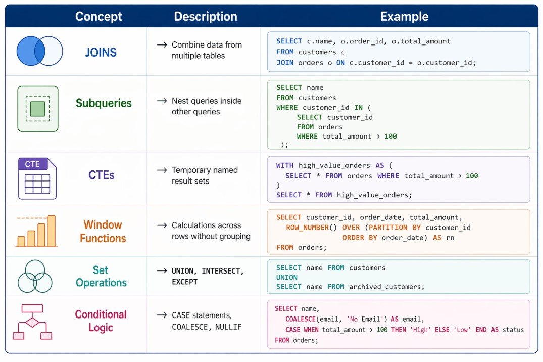 Advanced SQL concepts